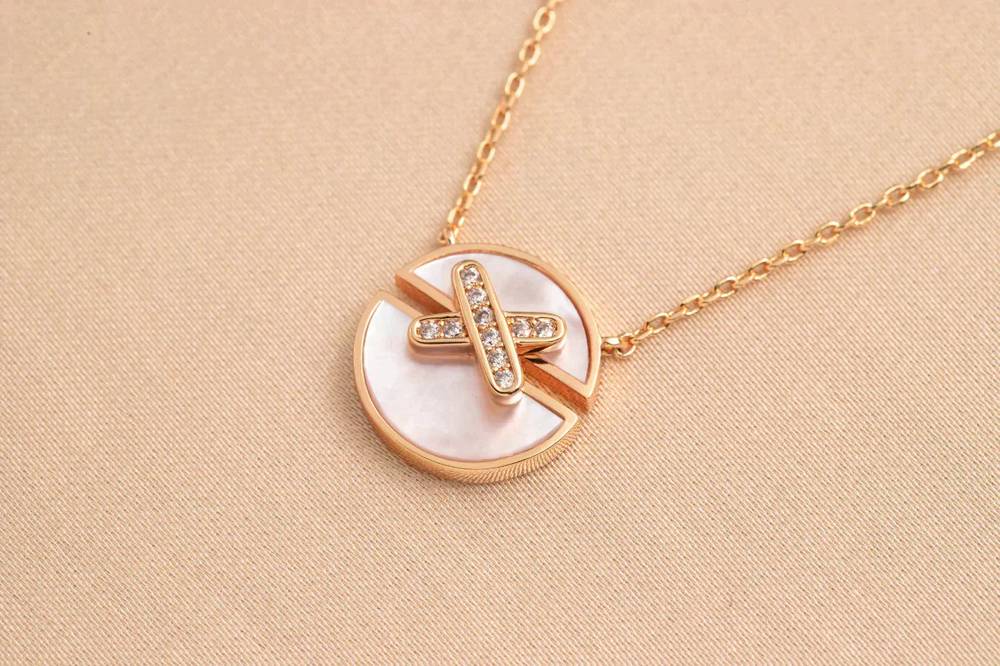 [Dawnora Jewelry]JEUX DE ROSE GOLD DIAMOND NECKLACE