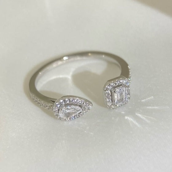 [Dawnora Jewelry]MY TWIN TOI & MOI SILVER DIAMOND RING