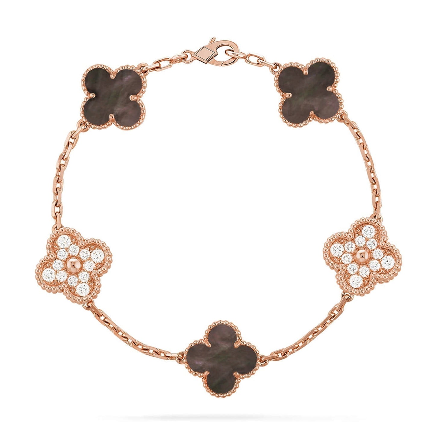 [Dawnora Jewelry] CLOVER 5 MOTIF GRAY MOP BRACELET COLLECTION