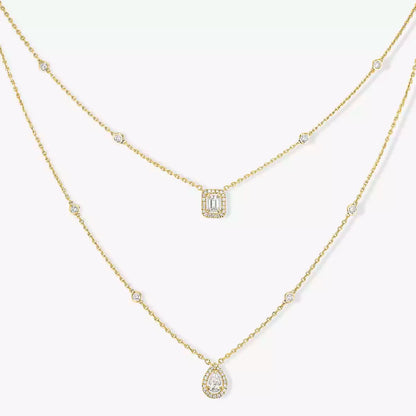 [Dawnora Jewelry]Diamond Necklace My Twin 2 Rows