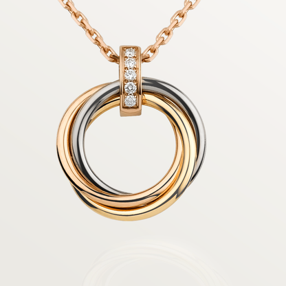 [Dawnora Jewelry]TRINITY NECKLACE GOLD  DIAMONDS