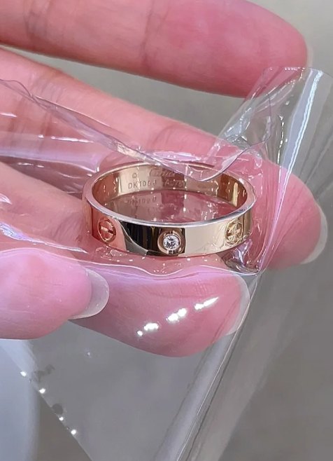[Dawnora Jewelry]LOVE RING 4MM 1 DIAMOND