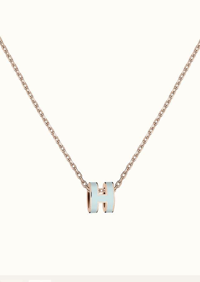 [Dawnora Jewelry]POP H LIGHT BLUE NECKLACE