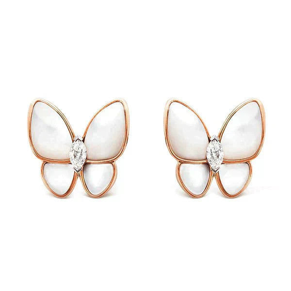 [Dawnora Jewelry]BUTTERFLY MOP DIAMOND EARRINGS