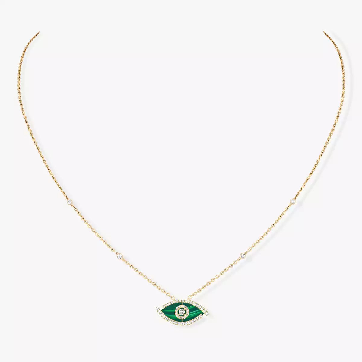 [Dawnora Jewelry]Lucky Eye Diamond Necklace in Rose Gold and Turquoise