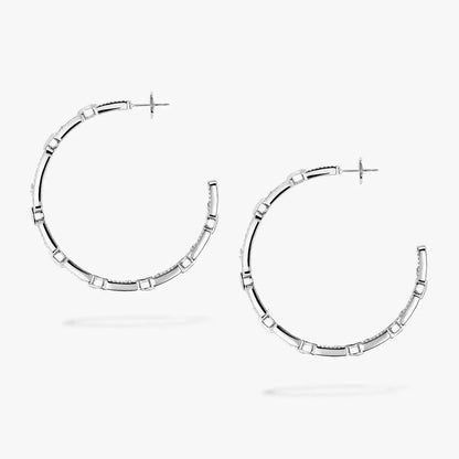 [[Dawnora Jewelry]Move Link Diamond Hoop Earrings