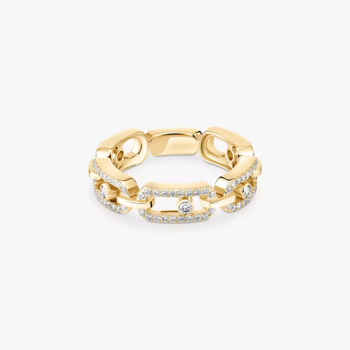 [Dawnora Jewelry]Move Link Pave_-Set Diamond Ring in Gold