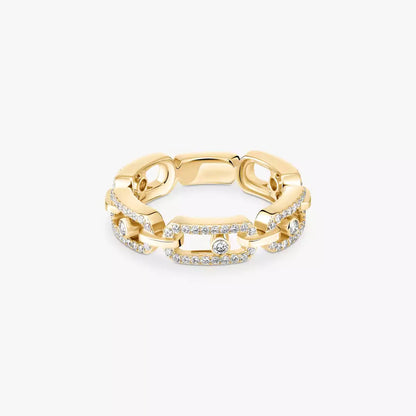 [Dawnora Jewelry]Move Link Pave_-Set Diamond Ring in Gold
