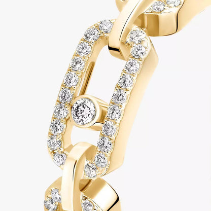 [Dawnora Jewelry]Move Link Pave_-Set Diamond Ring in Gold