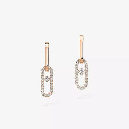 [Dawnora Jewelry]Move Link Diamond Earrings