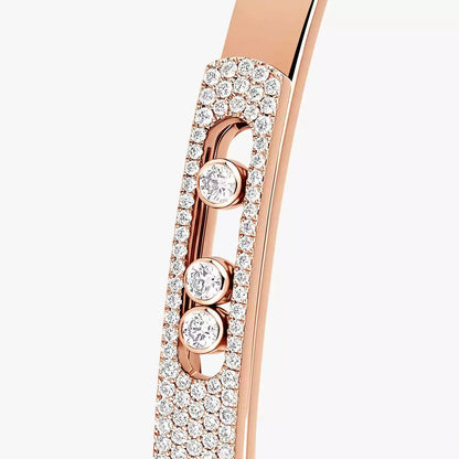 [Dawnora Jewelry]Move Noa Rose Gold Pavé Diamond Bangle Bracelet
