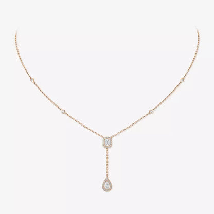 [Dawnora Jewelry]Gold Diamond Tie Necklace