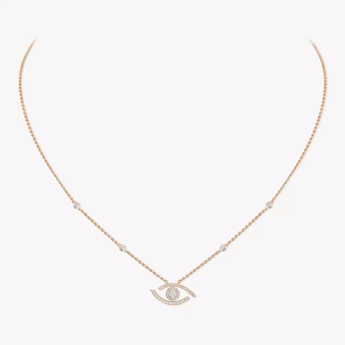 [Dawnora Jewelry]Pave_ Diamond Necklace Lucky Eye
