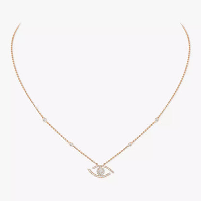[Dawnora Jewelry]Pave_ Diamond Necklace Lucky Eye