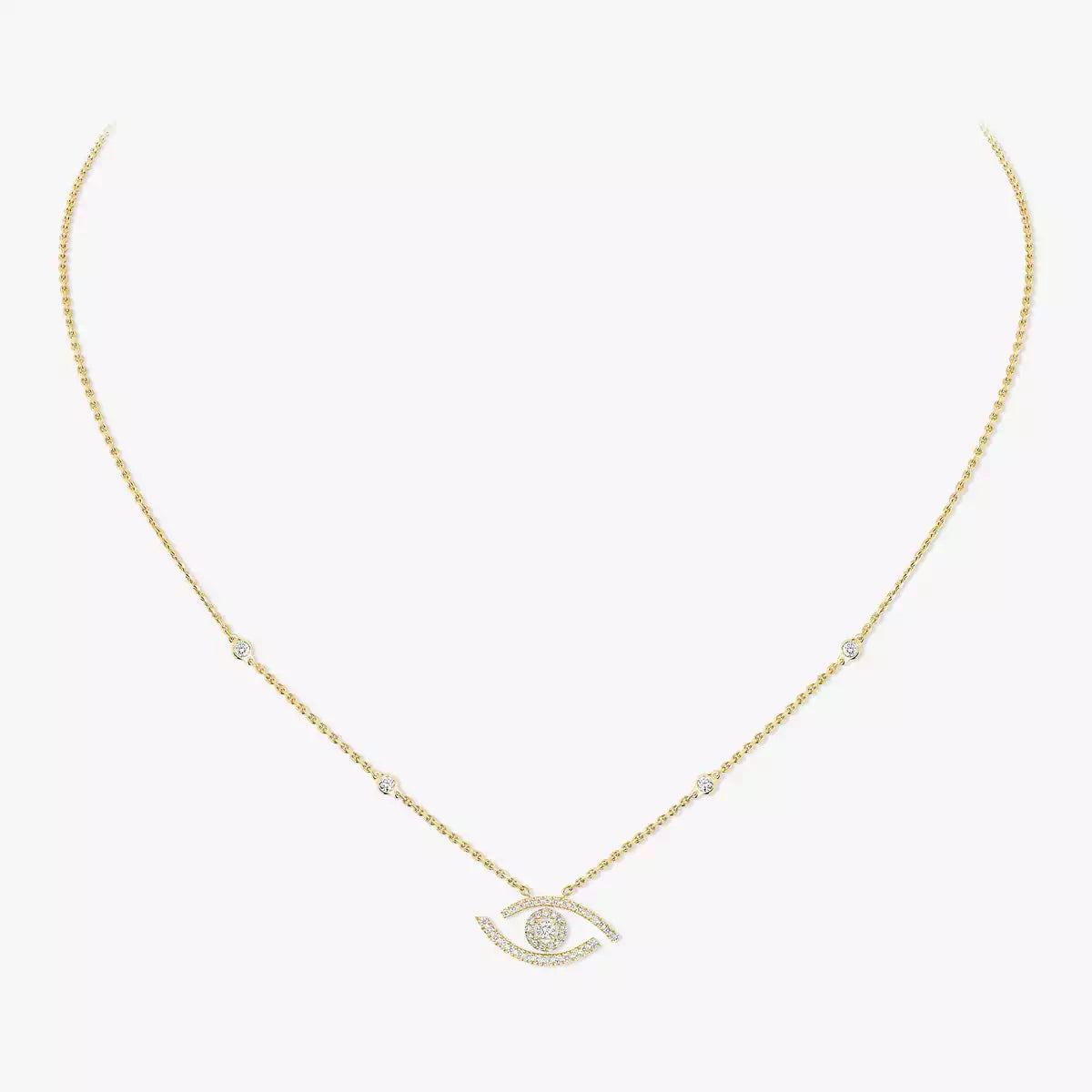 [Dawnora Jewelry]Pave_ Diamond Necklace Lucky Eye