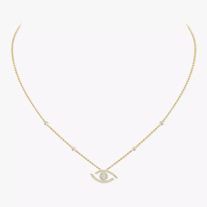 [Dawnora Jewelry]Pave_ Diamond Necklace Lucky Eye