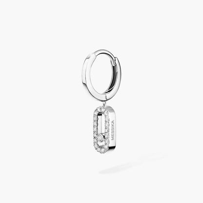 [Dawnora Jewelry]Move Uno Single Diamond Hoop Earring