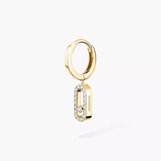 [Dawnora Jewelry]Move Uno Single Diamond Hoop Earring