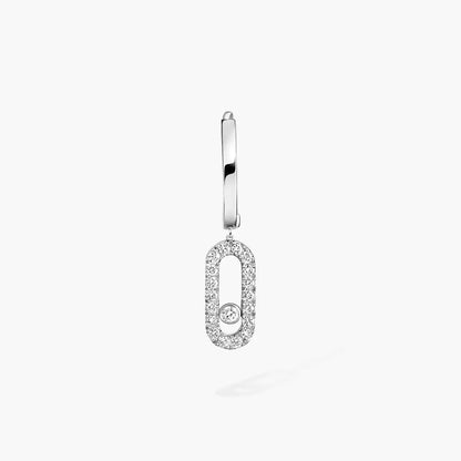 [Dawnora Jewelry]Move Uno Single Diamond Hoop Earring
