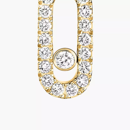 [Dawnora Jewelry]Move Uno Single Diamond Hoop Earring