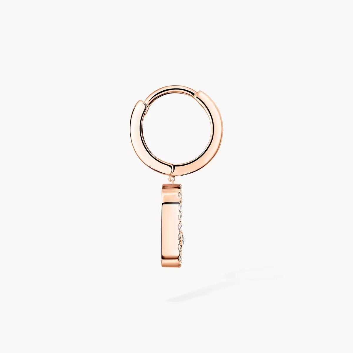 [Dawnora Jewelry]Move Uno Single Diamond Hoop Earring