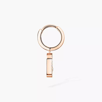 [Dawnora Jewelry]Move Uno Single Diamond Hoop Earring