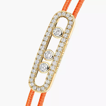 [Dawnora Jewelry]MK Care(s) pink cord pavé bracelet