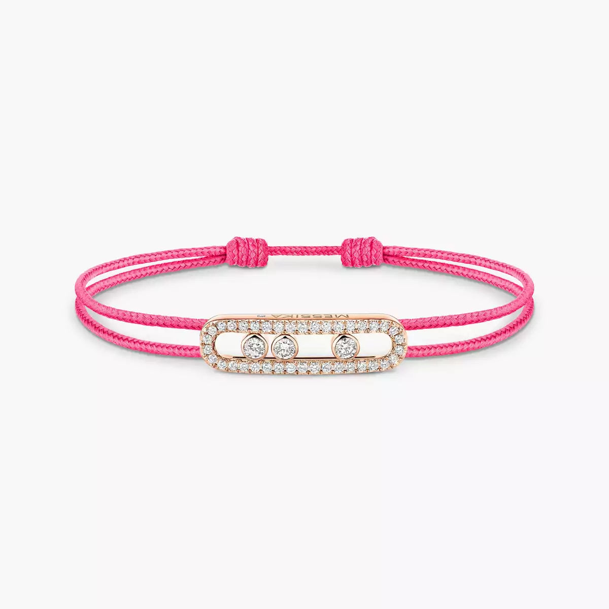 [Dawnora Jewelry]MK Care(s) pink cord pavé bracelet