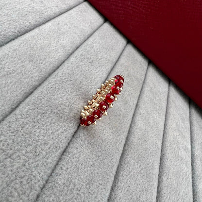 [Dawnora Jewelry]PYRAMID COLORED STONE STUD RING