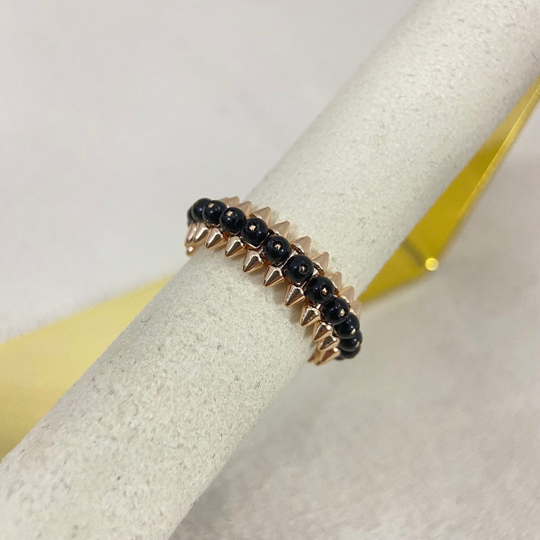 [Dawnora Jewelry]BLACK BEAD STUD RING