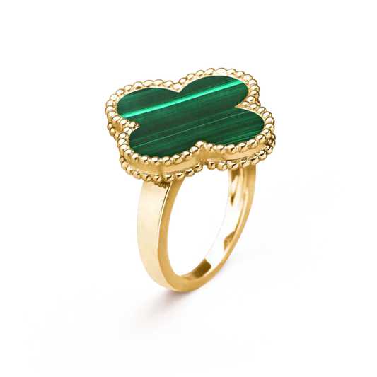 [Dawnora Jewelry]CLOVER MALACHITE RING
