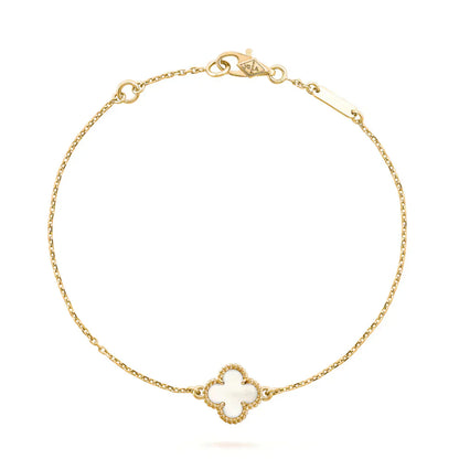 [Dawnora Jewelry]CLOVER WHITE MOP SINGLE FLOWER BRACELET