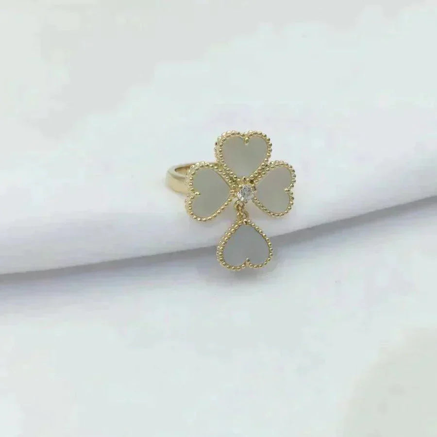 [Dawnora Jewelry]SWEET CLOVER WHITE MOP RING