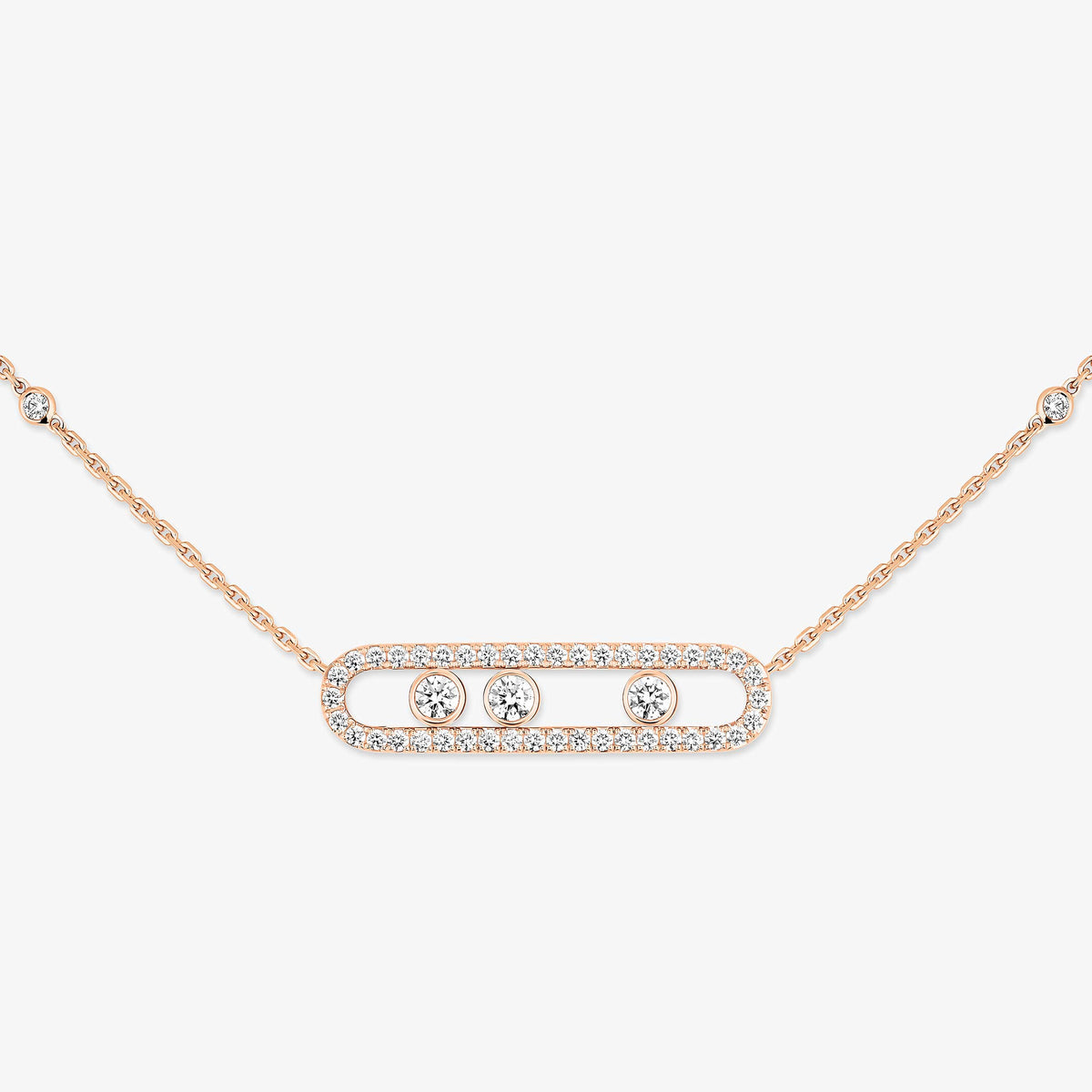 [Dawnora Jewelry] Move Pave_ Rose Gold Diamond Necklace