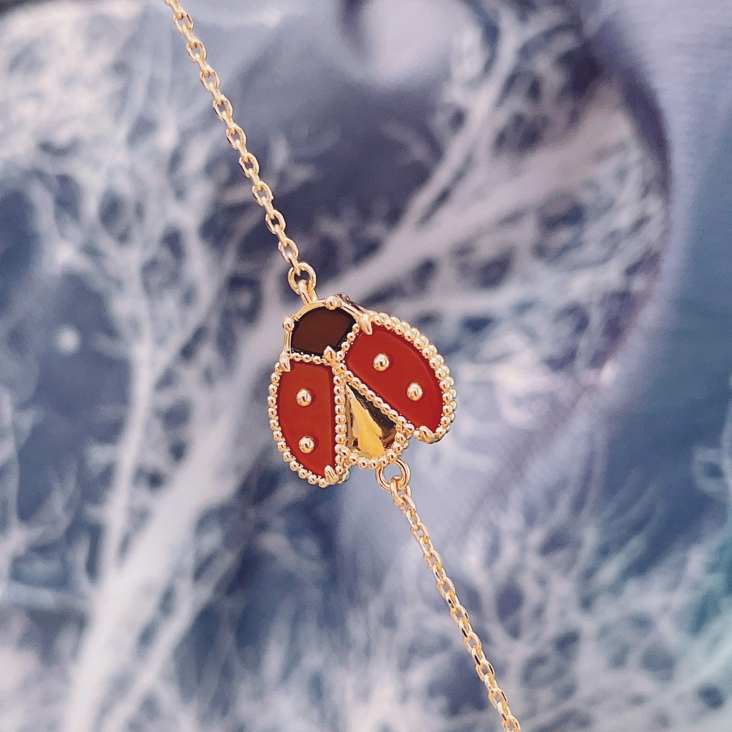 [Dawnora Jewelry]LUCKY SPRING 1 MOTIF PINK GOLD BRACELET